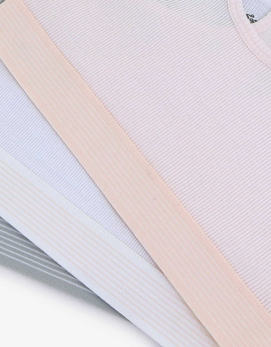 Non-Padded Cotton Racerback Croptops (Pack Of 3)