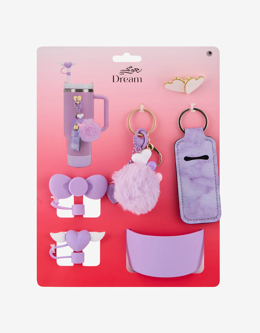 Lilac Water Bottle Charm Set