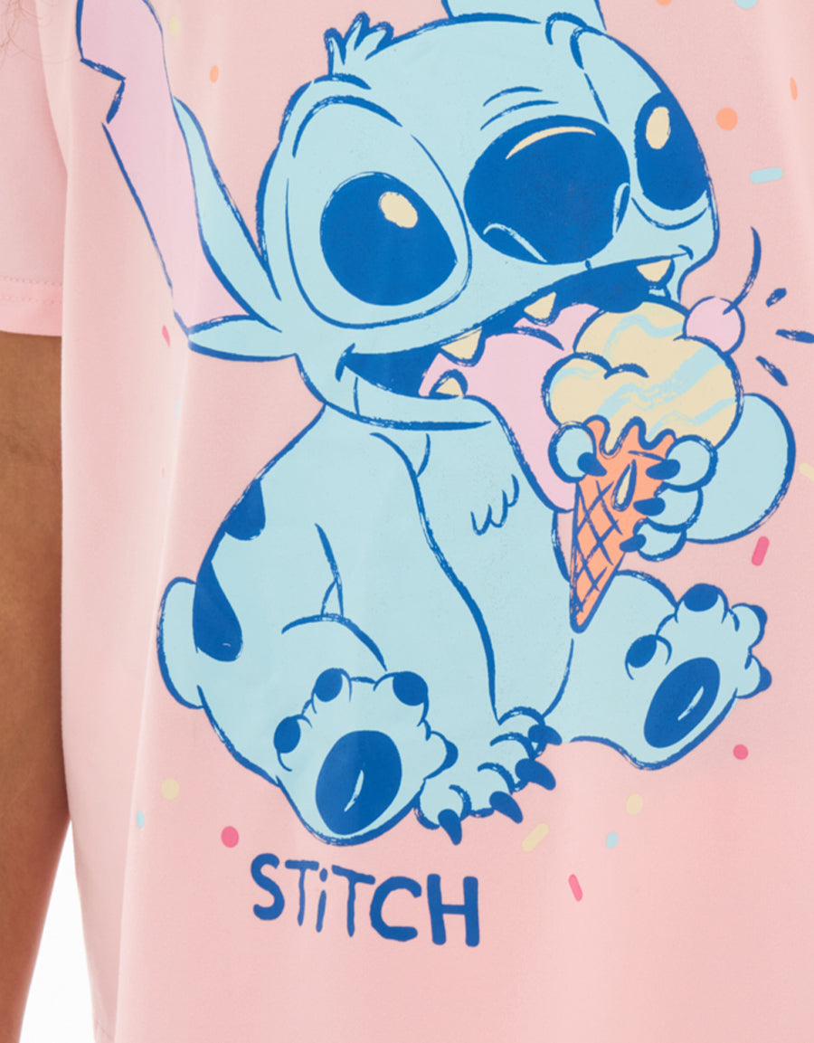 Short Sleeve Tee and Pants Pajama Set in Pink