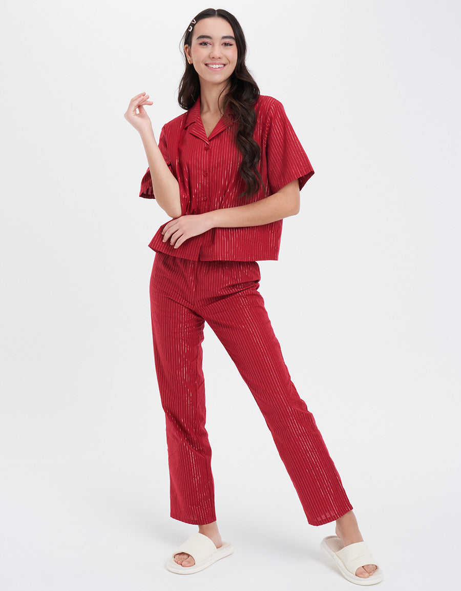 Viscose Red Pajama Set