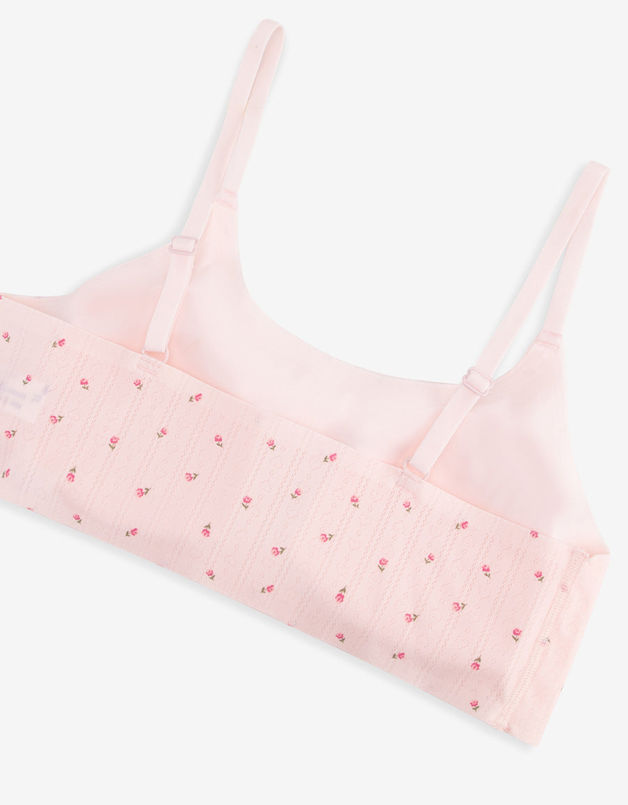 Floral Print Microfiber Crop Top