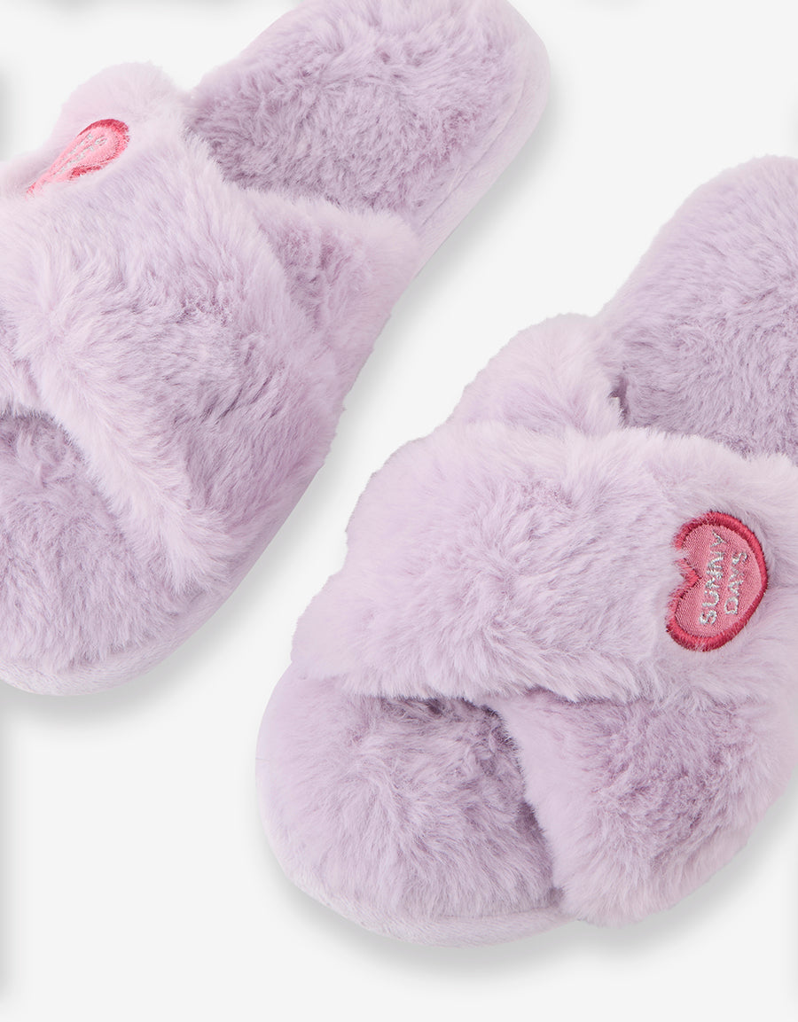 Slipper Open Toe Slippers in Dark Purple