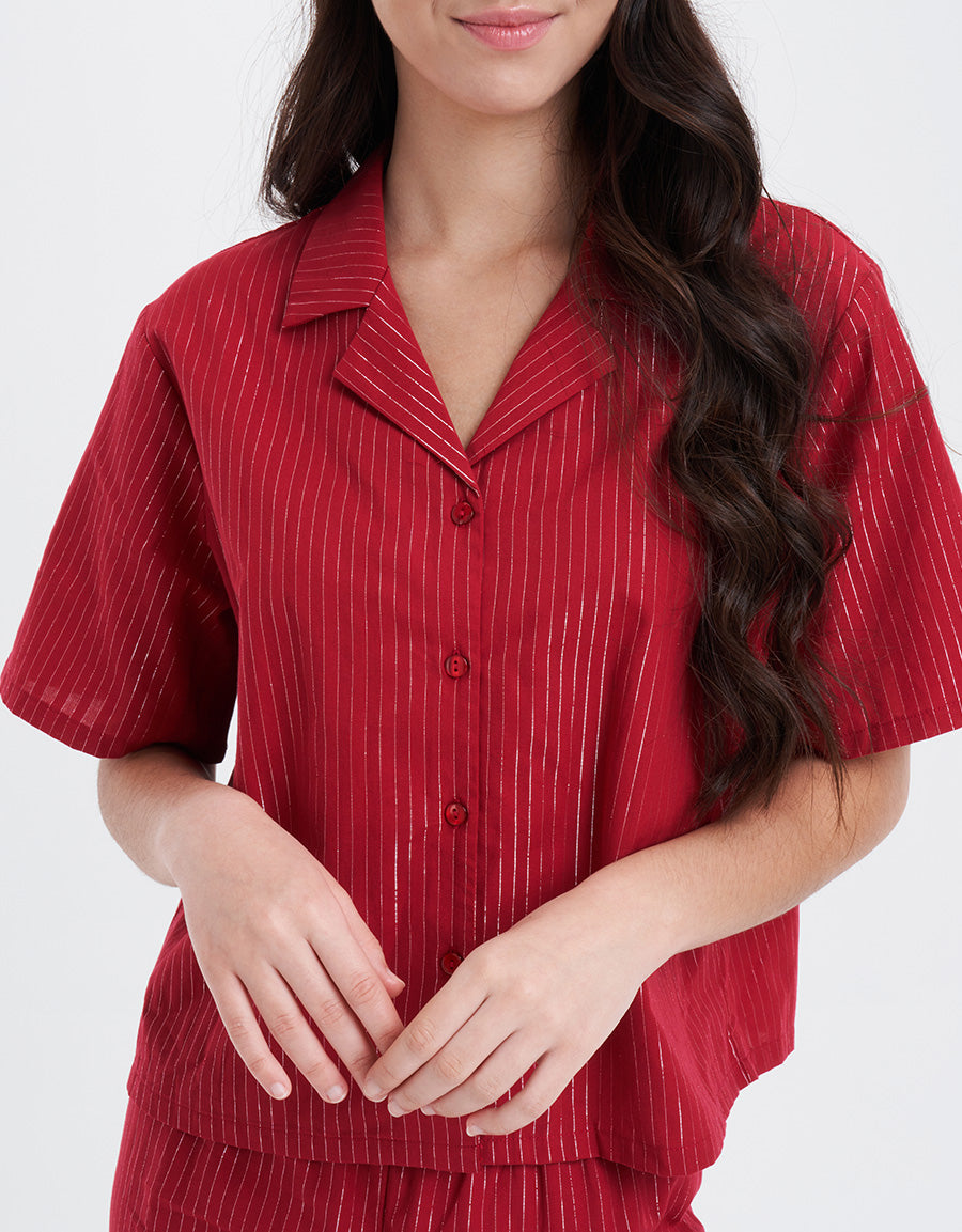 Viscose Red Pajama Set