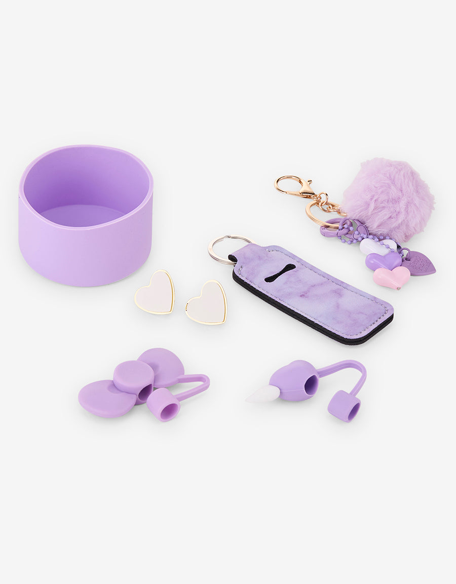 Lilac Water Bottle Charm Set