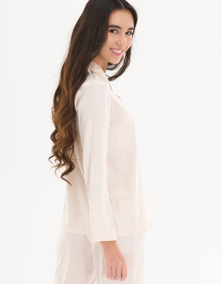 Long Sleeve Satin Pajama Set