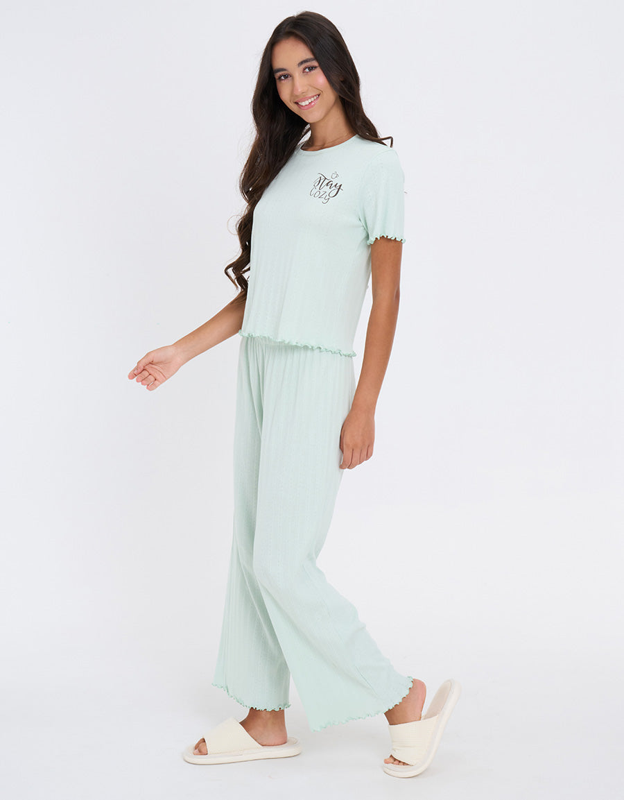 Cotton And Pointelle Pajama Set