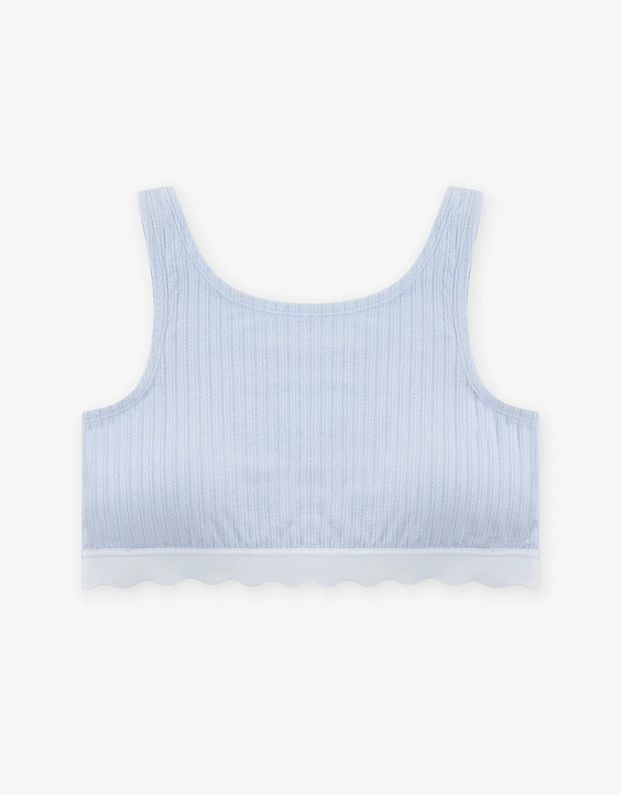 Lace-Trim Cotton Crop Top