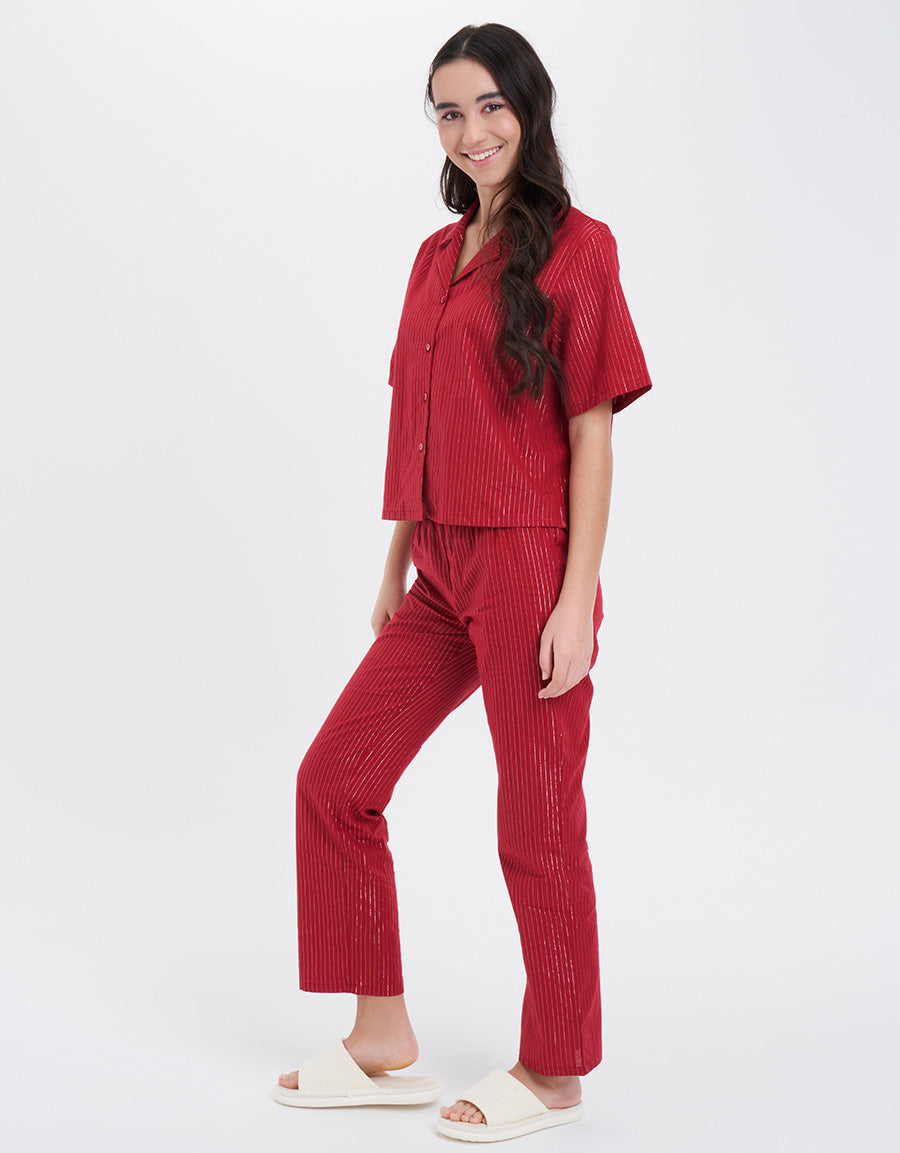 Viscose Red Pajama Set
