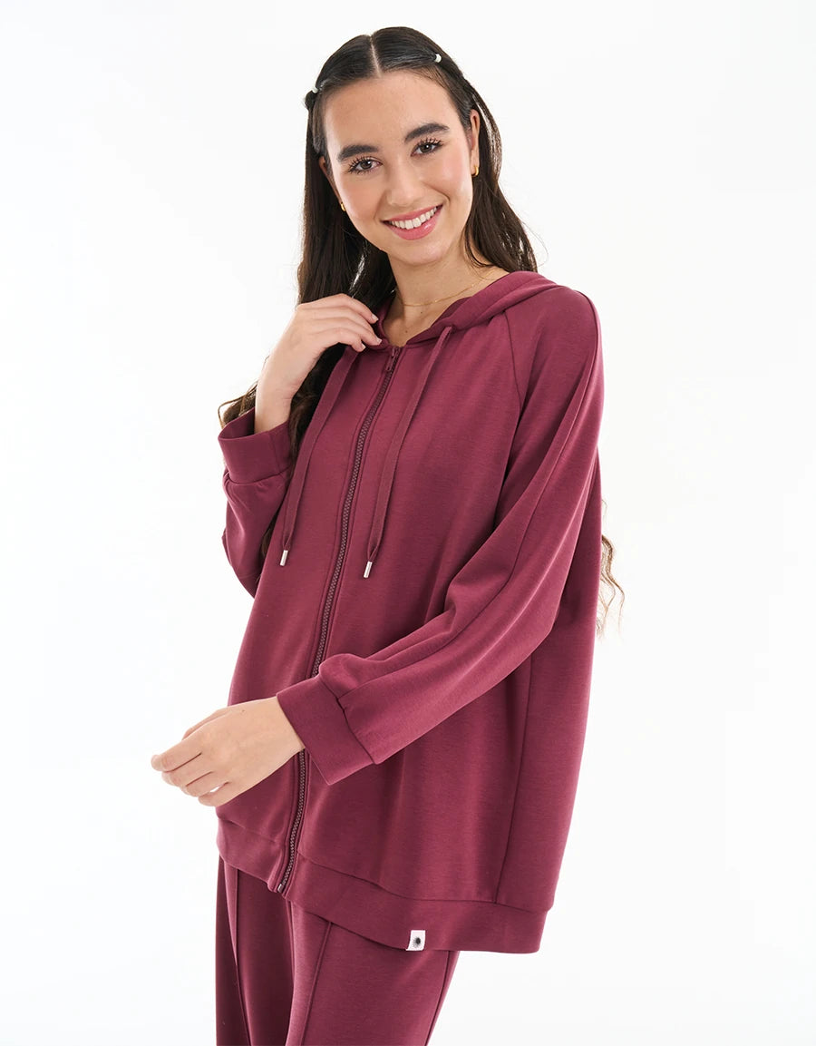 Modal Zip-Up Hoodie Jacket