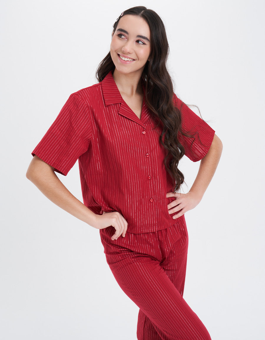 Viscose Red Pajama Set