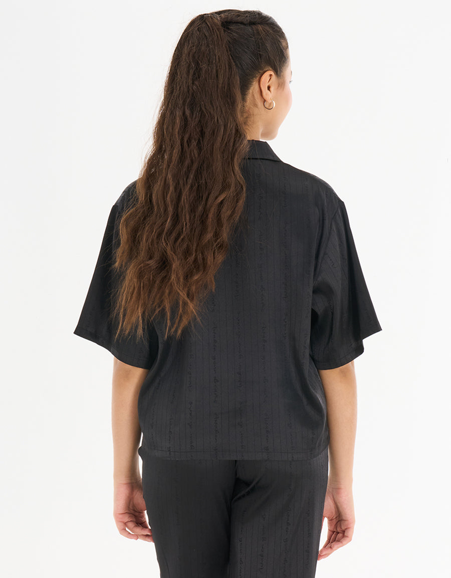 Short Sleeve Satin Pajama Set