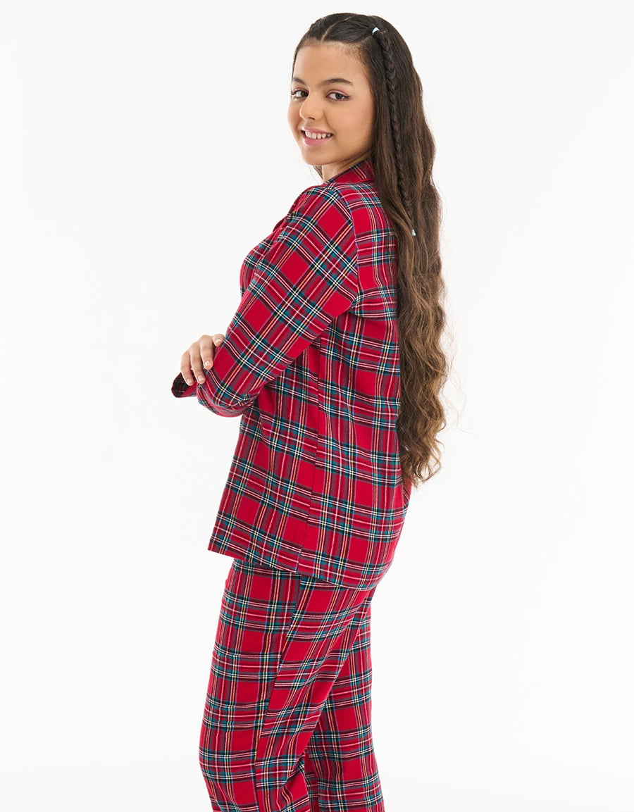 Checked Print Cotton Pajama Set